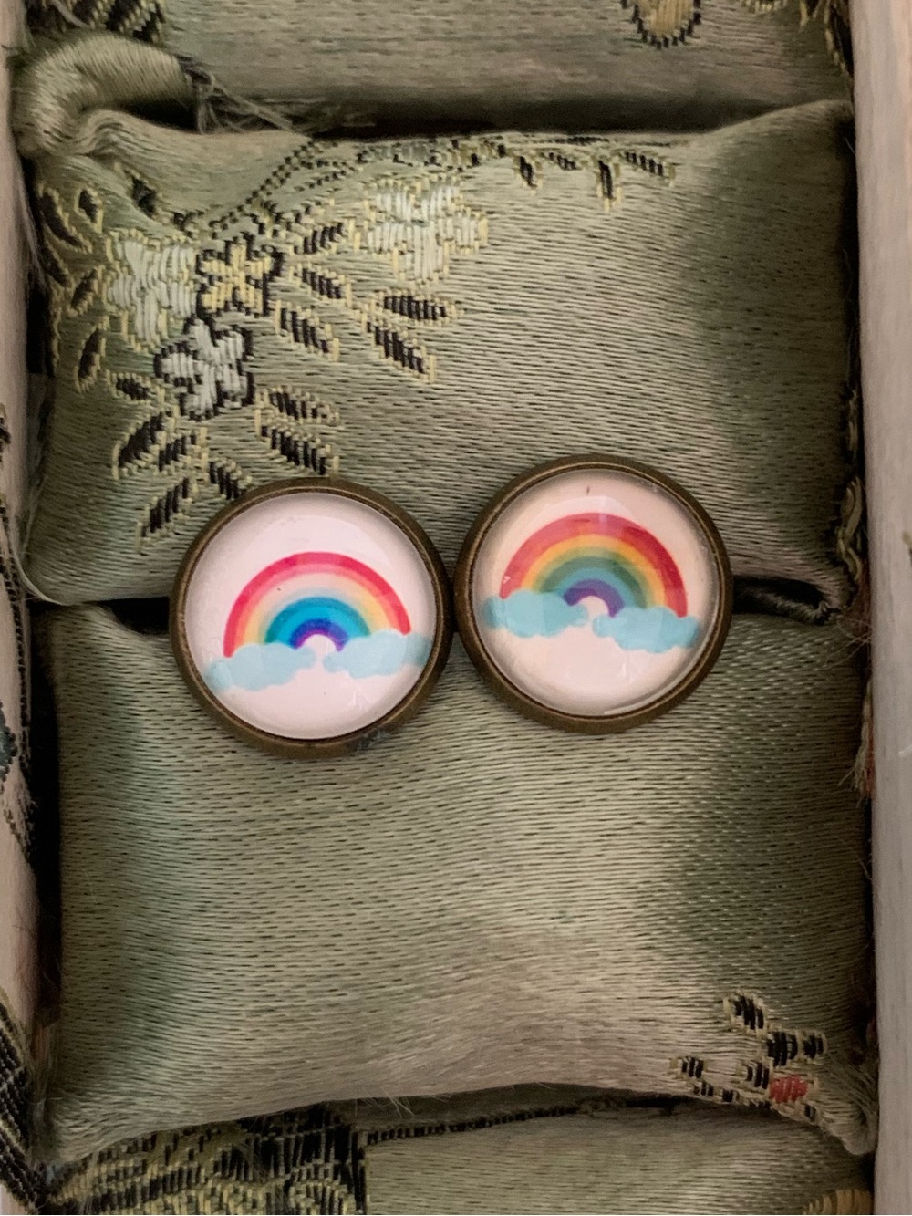 Rainbow Cloud Stud Earrings — Multicolor Cute Women’s Jewelry
